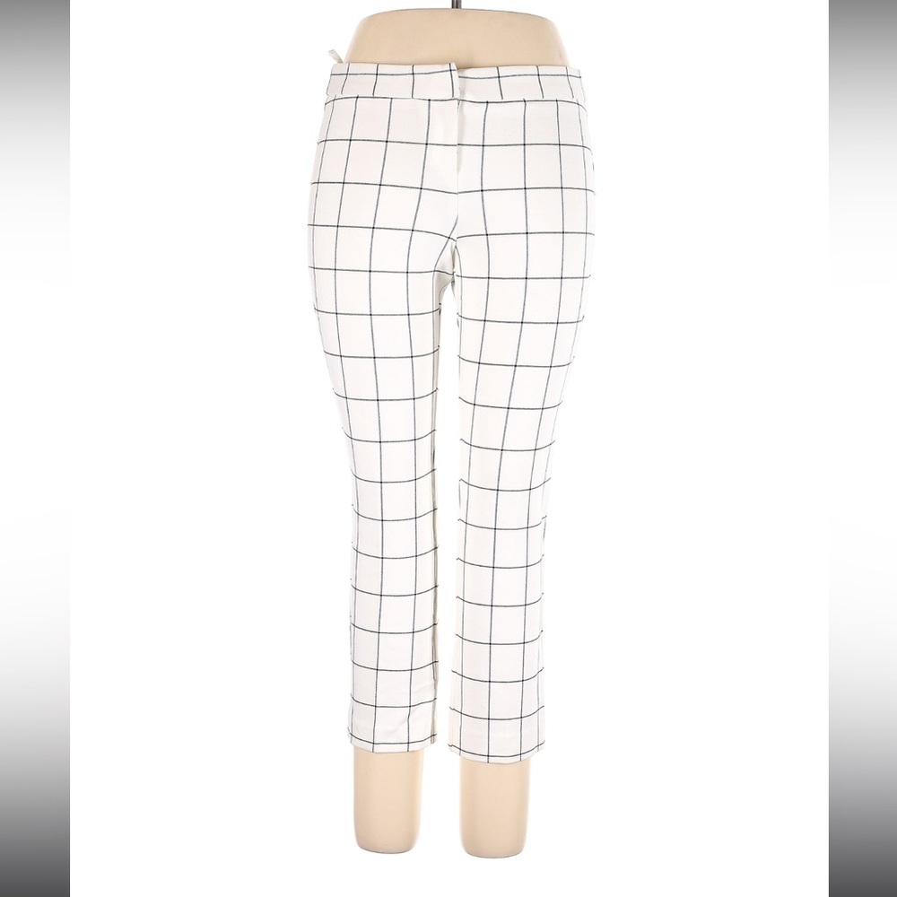 NWOT Amanda + Chelsea White & Gray Checkered Capri Pants Size 10